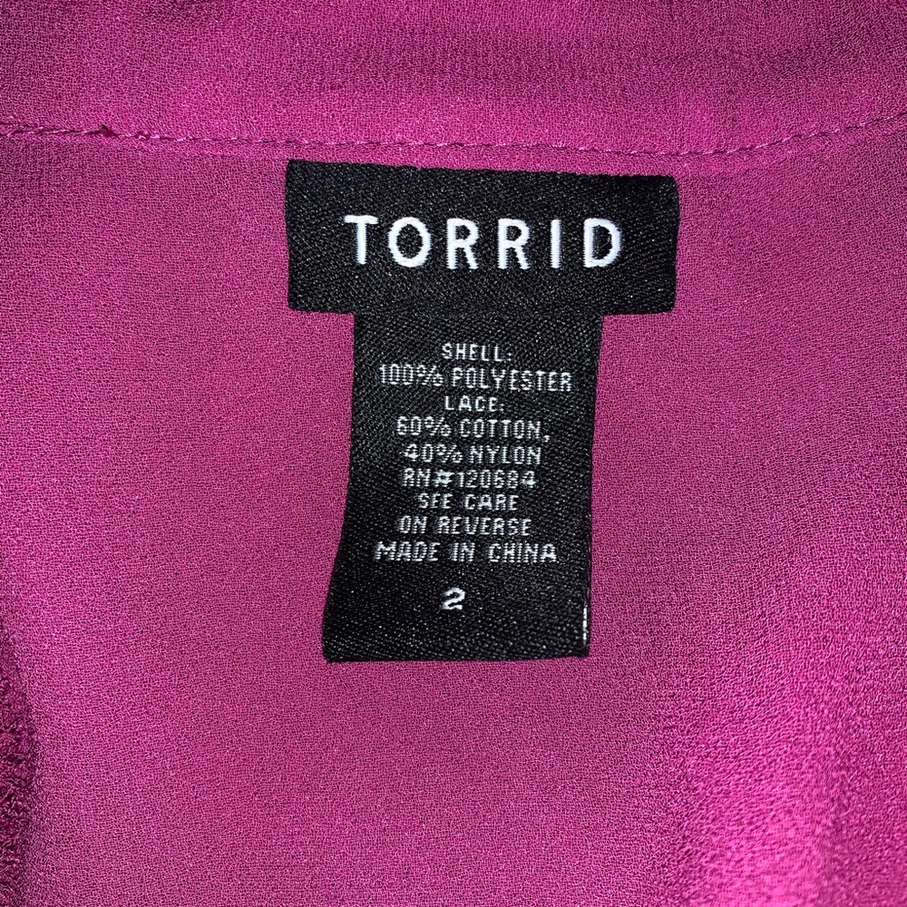 Torrid Orchid Chiffon & lace blouse - Picture 8 of 8